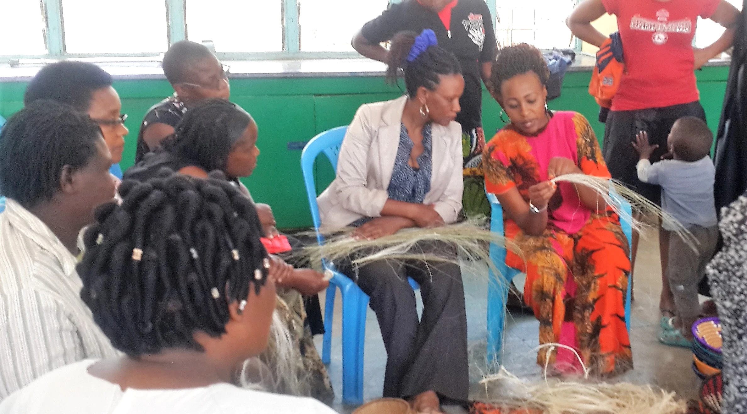 Basket weaving training group