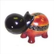 Black & Orange Cartoon Hippo