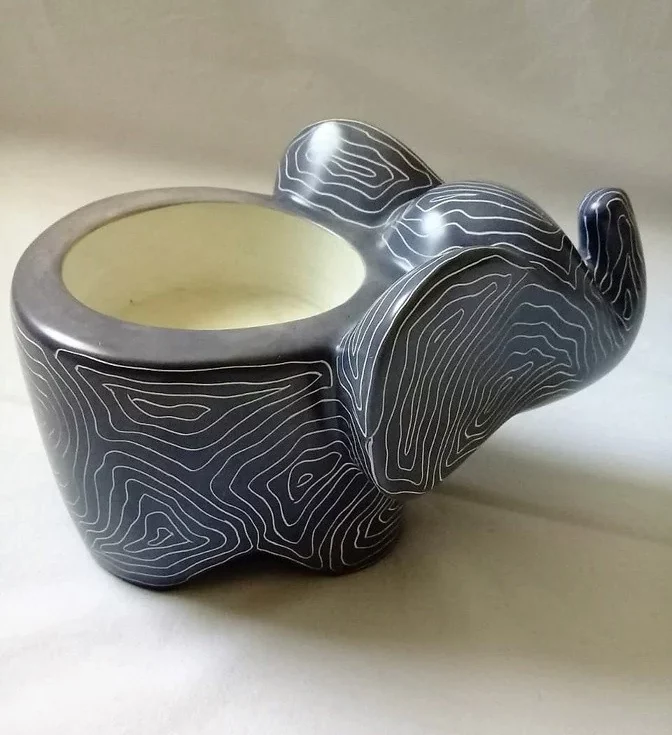 Swirl Elephant Cartoon Candle