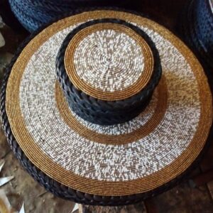 Black, White and Gold Beaded Basket Set