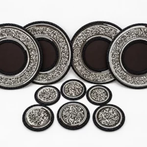 Black and White Beaded Basket Set