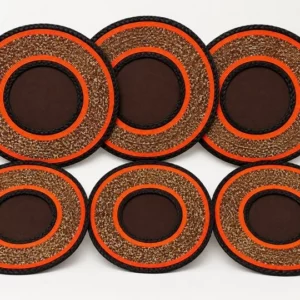 Brown and Orange Beaded Basket Set